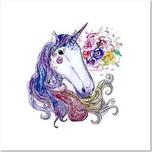 Floral Unicorn Posters and Art